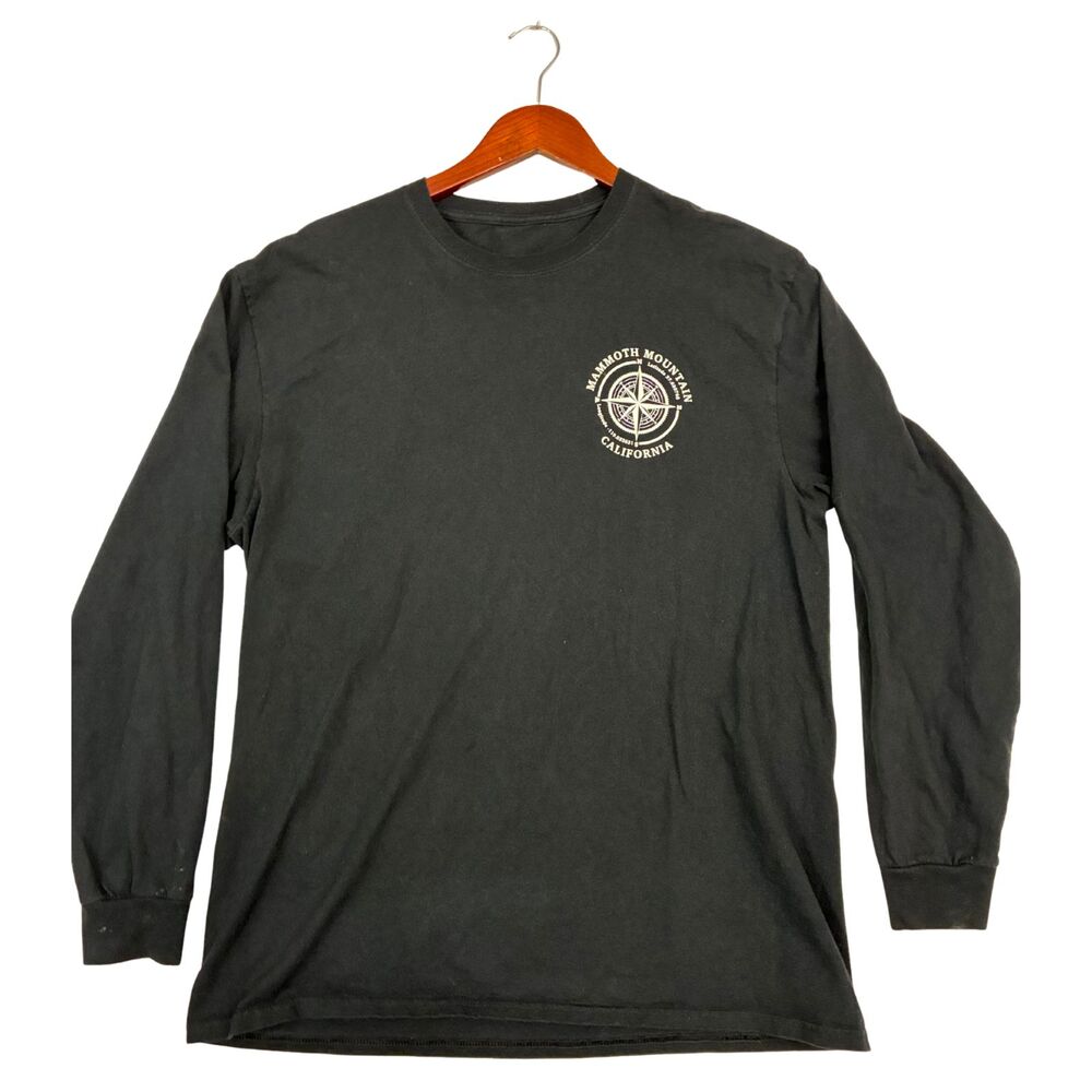 Mammoth Mountain California Long Sleeve T Shirt Black Compass Graphic Mens L/XL